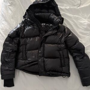 Black Puffer Jacket with Hood